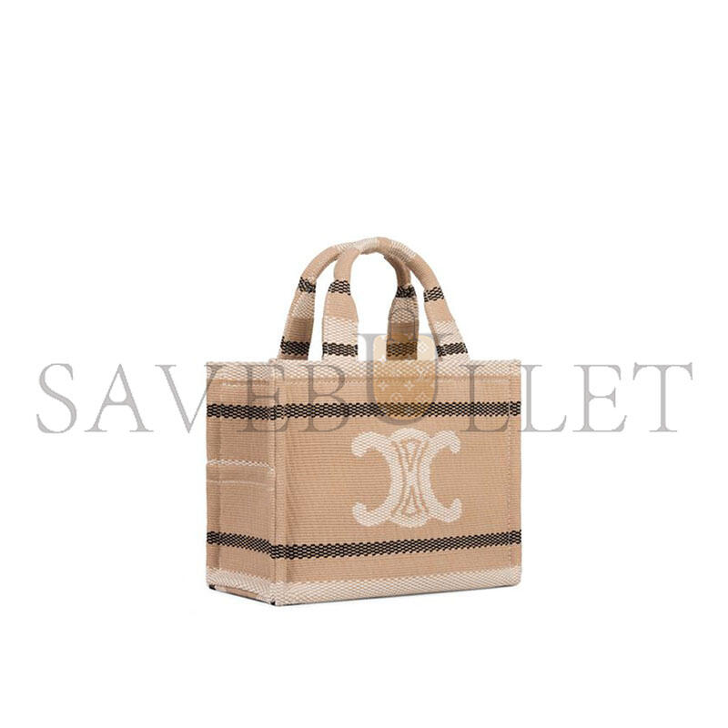 Ce1i*e small cabas thais in striped textile with triomphe 199162fv2.02bl (25.5*18.5*12cm)